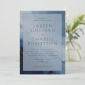 Serene Blue Marbled Elegancy 招待状 (スタンド正面)