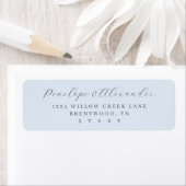 Serene Blue Minimalist Calligraphy ラベル (インサイチュ)