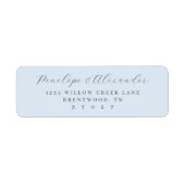 Serene Blue Minimalist Calligraphy ラベル (正面)