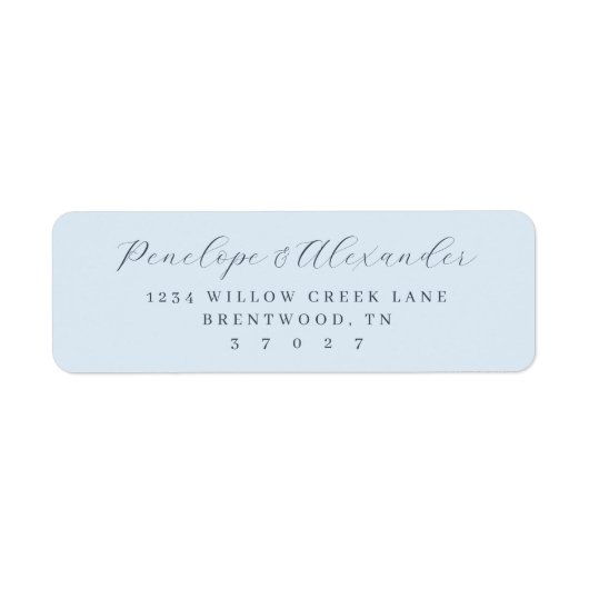 Serene Blue Minimalist Calligraphy ラベル (正面)