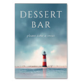 Serene Blue Minimalist Lighthouse テーブルナンバー (裏面)