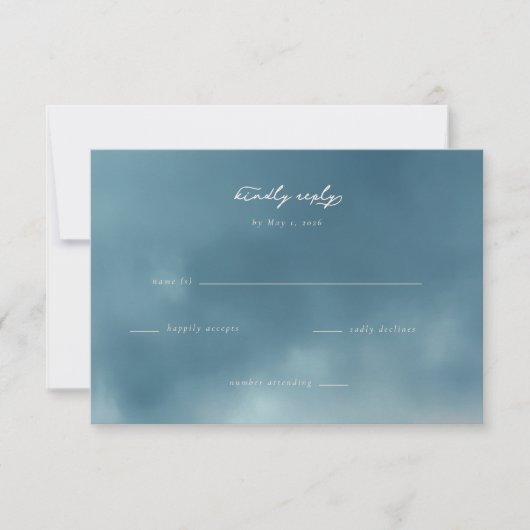 Serene Blue Minimalist RSVP (正面)