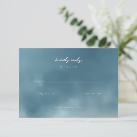 Serene Blue Minimalist RSVP (スタンド正面)