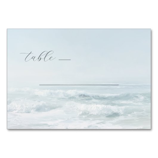 Serene Blue Ocean Waves テーブルナンバー (正面)