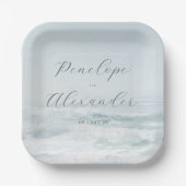 Serene Blue Ocean Waves ペーパープレート (正面)