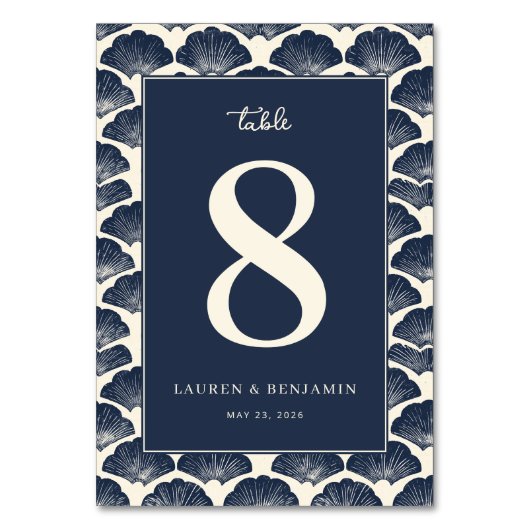 Serene Blue Seashell テーブルナンバー (正面)