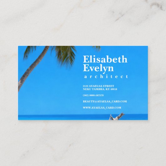 Serene Blue Shore with Palms t321 名刺 (裏面)