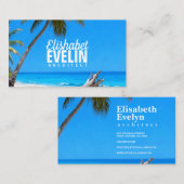 Serene Blue Shore with Palms t321 名刺 (正面/裏面)