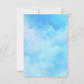 Serene Blue Watercolor Calligraphy 出欠カード (裏面)