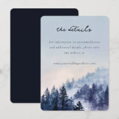 Serene Blue Watercolor Forest エンクロージャーカード (正面/裏面)