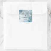 Serene Blue Watercolor Gratitude スクエアシール (バッグ)