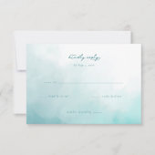 Serene Blue Watercolor Invitation 出欠カード (正面)