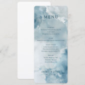 Serene Blue Watercolor Menu メニュー (正面/裏面)