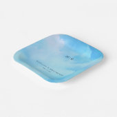 Serene Blue Watercolor Sky ペーパープレート (傾斜あり)