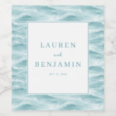 Serene Blue Wave Ocean ワインラベル (シングルラベル)