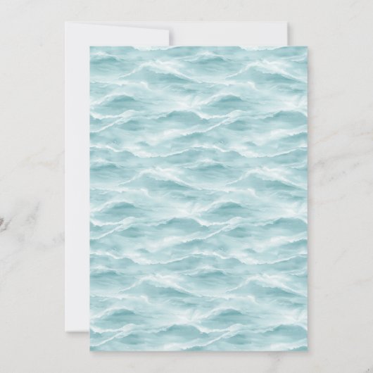 Serene Blue Wave Wedding Invitation 招待状 (裏面)