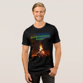 "Serene Bonfire Meditation Background - Bella+Canv トライブレンドＴシャツ (正面全面)