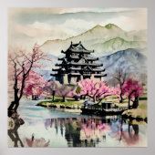 Serene Castle On Lake(Spring) ポスター (正面)
