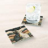 Serene Cats ガラスコースター (アングル)