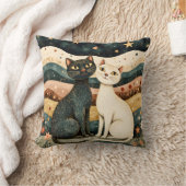 Serene Cats Throw Pillow クッション (ブランケット)