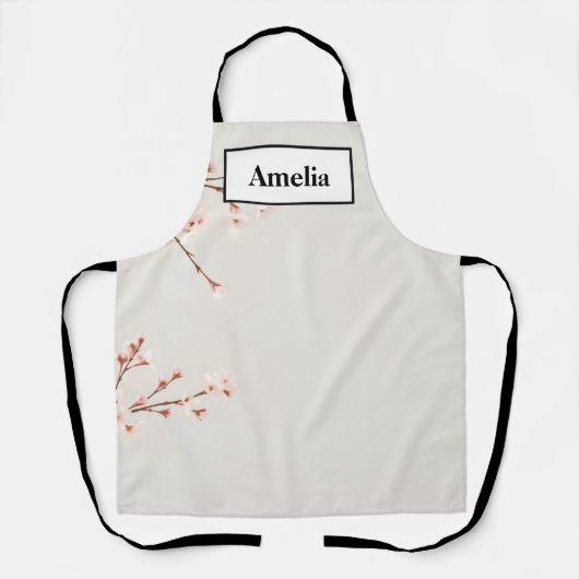 Serene Cherry Blossom Minimalist Apron エプロン (正面)