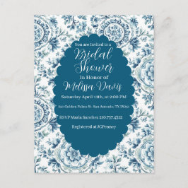 Serene Chinoiserie Bridal Shower Invitation ポストカード