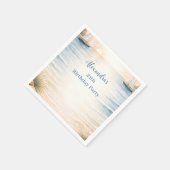 Serene Coastal Sail Birthday スタンダードカクテルナプキン (角)