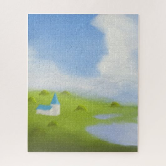 Serene Countryside Landscape ジグソーパズル (縦)