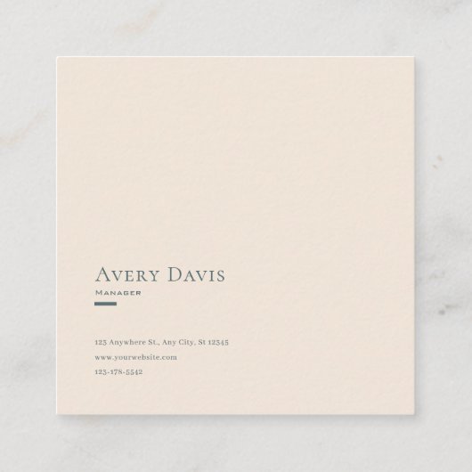 Serene Desert Bloom Landscape Gold Frame Rustic スクエア名刺 (裏面)