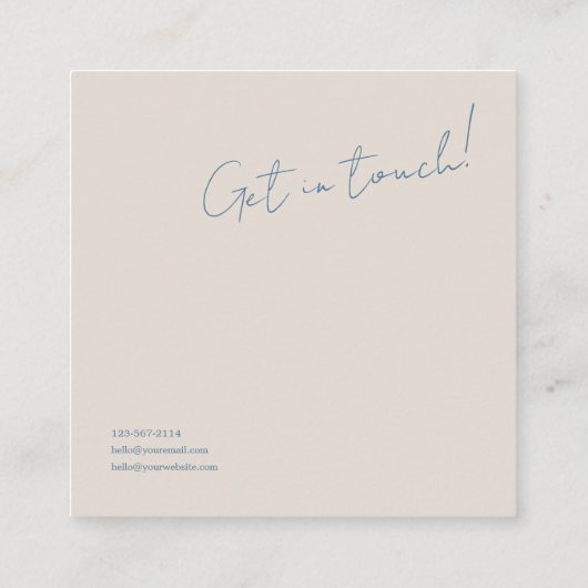 Serene Desert Pampas Grass Gold Frame Mountain スクエア名刺 (裏面)