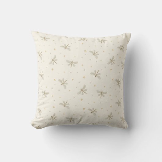 Serene Dragonflies Throw Pillow クッション (正面)