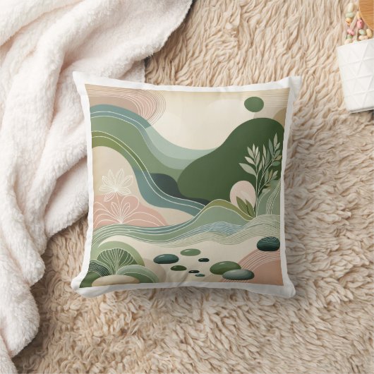 Serene Earth Flow クッション (ブランケット)