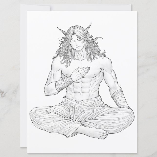 Serene Elf Warrior | Fantasy Anime Character Art (正面)