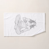 Serene Elf Warrior | Fantasy Anime Character Art ハンドタオル (ハンドタオル)