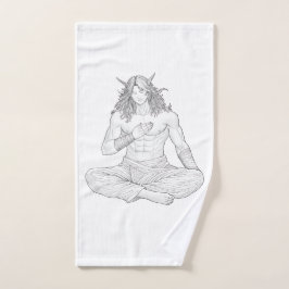Serene Elf Warrior | Fantasy Anime Character Art ハンドタオル