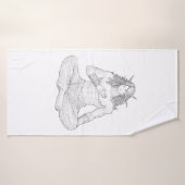 Serene Elf Warrior | Fantasy Anime Character Art バスタオル (バスタオル)