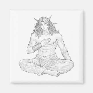 Serene Elf Warrior | Fantasy Anime Character Art マグネット
