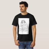 Serene Elf Warrior | Fantasy Anime Character Art Tシャツ (正面フル)