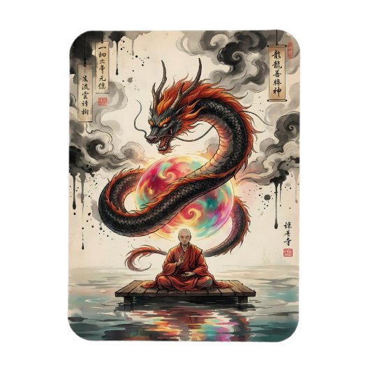 Serene Encounter: Monk and the Celestial Dragon マグネット (縦)