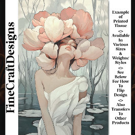 Serene Ethereal Woman Coral, Cream CB9 Decopage 薄葉紙