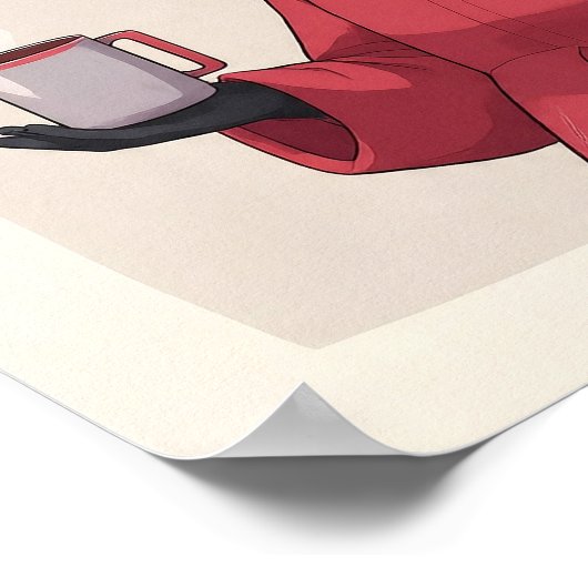 Serene Fluffy Pet Portrait - Modern Decor. ポスター (角)