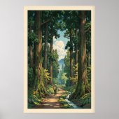 Serene Forest Path Wall Art Winding Trail, Tall ポスター (正面)