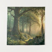 Serene Forest Scene Tapestry 57in Square Art タペストリー (正面)