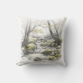 Serene Forest Stream Art クッション (正面)