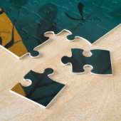 Serene Geometric Deer -自然モダンアートワーク ジグソーパズル (側面)