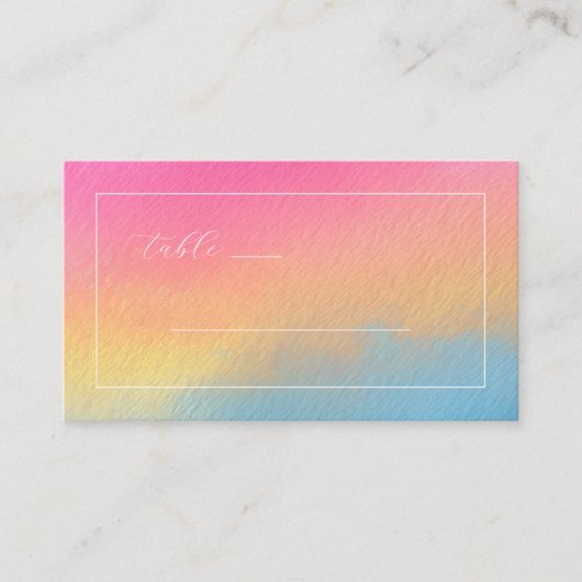 Serene Gradient Watercolor プレイスカード (正面)