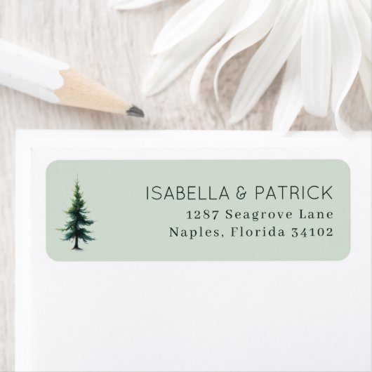 Serene Gray Conifer Tree ラベル (インサイチュ)