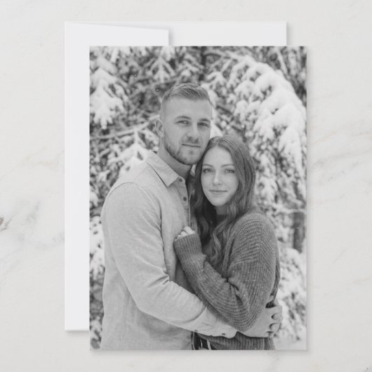 Serene Gray Winter Photo 招待状 (正面)