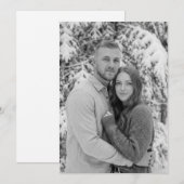 Serene Gray Winter Photo 招待状 (正面/裏面)