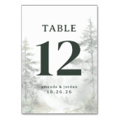 Serene Green Forest Table Number テーブルナンバー (裏面)